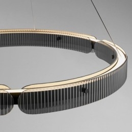 Circle Pendel Light 60 80Cm Glas Taklampa Steglös Dimbar Med Fjärrkontroll