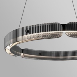 Circle Pendel Light 60 80Cm Glas Taklampa Steglös Dimbar Med Fjärrkontroll