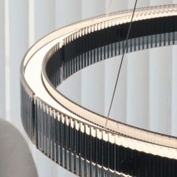 Taklampa 60+80Cm Dubbelcirkelglastaklampa Steglös Dimbar Med Fjärrkontroll