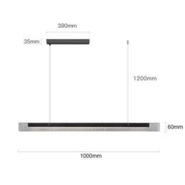 Pendellampa 100Cm Glastaklampa Steglös Dimbar Med Fjärrkontroll
