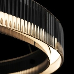 Glas Pendellampa 60 80Cm Circle Ceiling Light Steglös Dimbar Med Fjärrkontroll