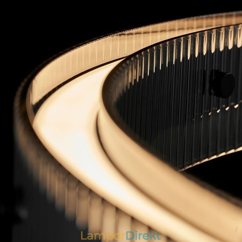Glas Pendellampa 60 80Cm Circle Ceiling Light Steglös Dimbar Med Fjärrkontroll