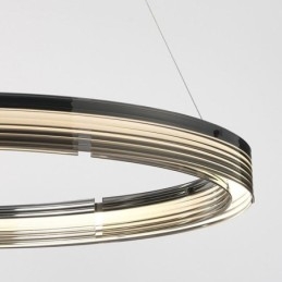 Glastakljus 60+80Cm Cirkeldekoration Dubbelcirkel Pendelljus Trikromatisk Dimmer