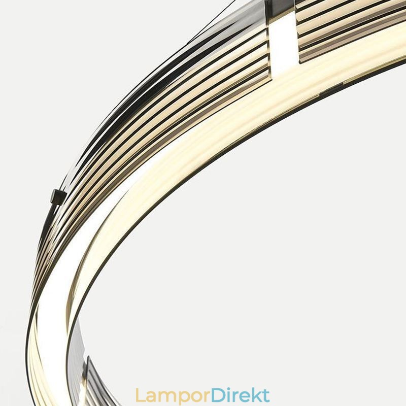 Glastakljus 60+80Cm Cirkeldekoration Dubbelcirkel Pendelljus Trikromatisk Dimmer