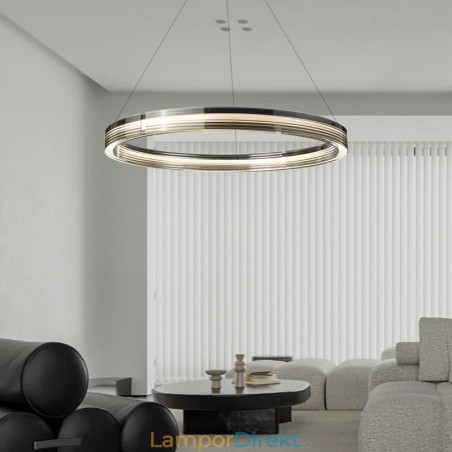 Pendellampa 60 80Cm Cirkel Glas Taklampor Trikromatisk Dimmer Pendellampa 60 80Cm Cirkel Glas Taklampor Trikromatisk Dimmer