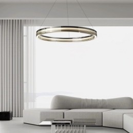 Pendellampa 60 80Cm Cirkel Glas Taklampor Trikromatisk Dimmer