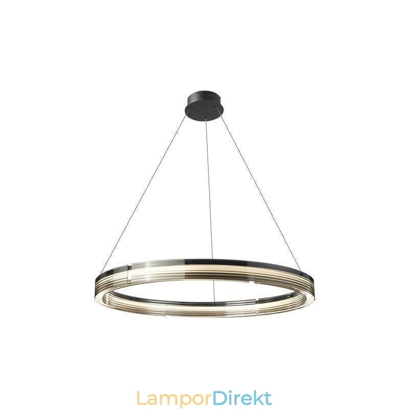 Pendellampa 60 80Cm Cirkel Glas Taklampor Trikromatisk Dimmer