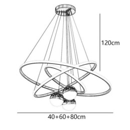 Enkel Taklampa Smidesjärn Silikon Tre Cirkel Ring Takljus