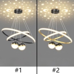 Modern Hänglampa Smidesjärn Silikon Dubbelcirkel Ring Takljus