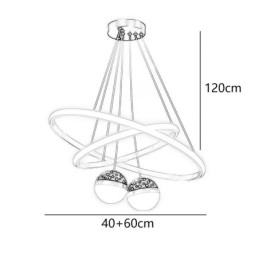 Modern Hänglampa Smidesjärn Silikon Dubbelcirkel Ring Takljus