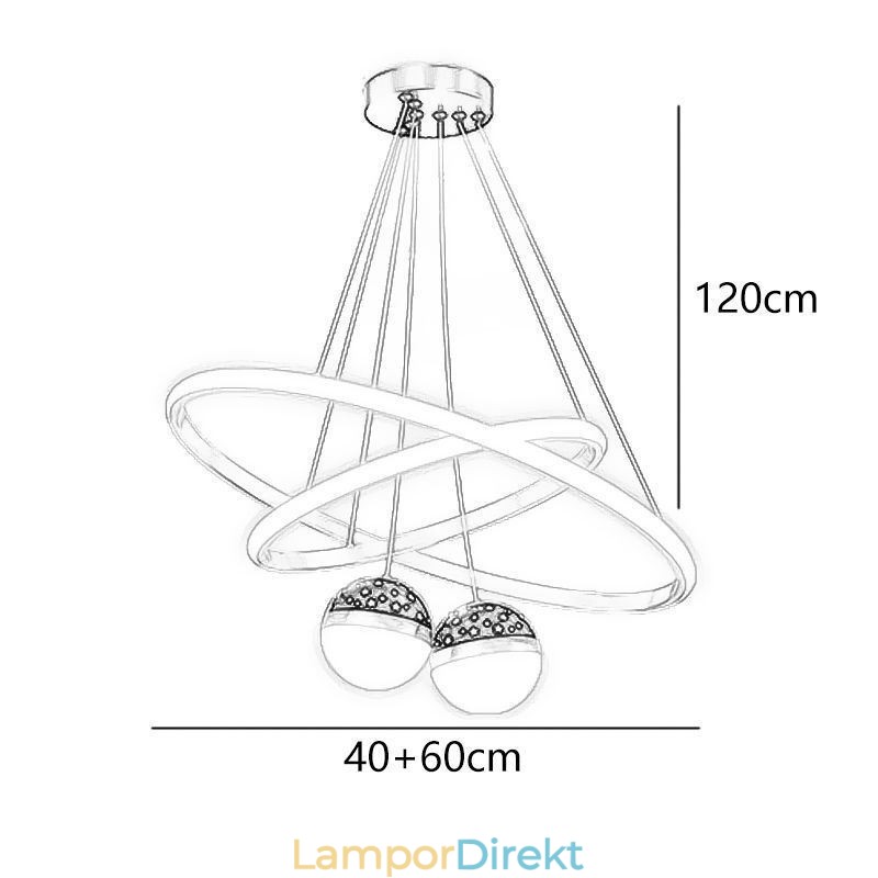 Modern Hänglampa Smidesjärn Silikon Dubbelcirkel Ring Takljus