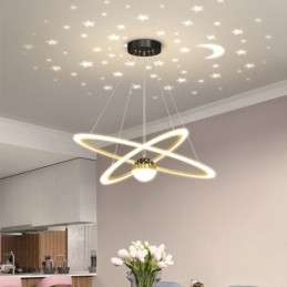 Taklampa Smidesjärn Akryl Starry Sky Ring Taklampa