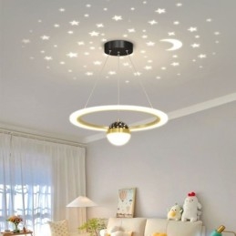 Taklampa Minimalistisk Smidesjärn Akryl Star Ring Taklampa