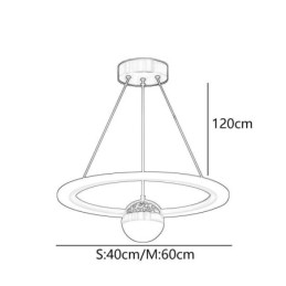 Taklampa Minimalistisk Smidesjärn Akryl Star Ring Taklampa