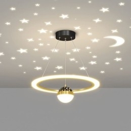 Taklampa Minimalistisk Smidesjärn Akryl Star Ring Taklampa