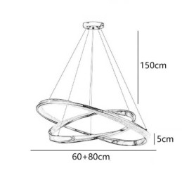 Taklampa Smidesjärn Akryl Ring Dubbelcirkel Taklampa