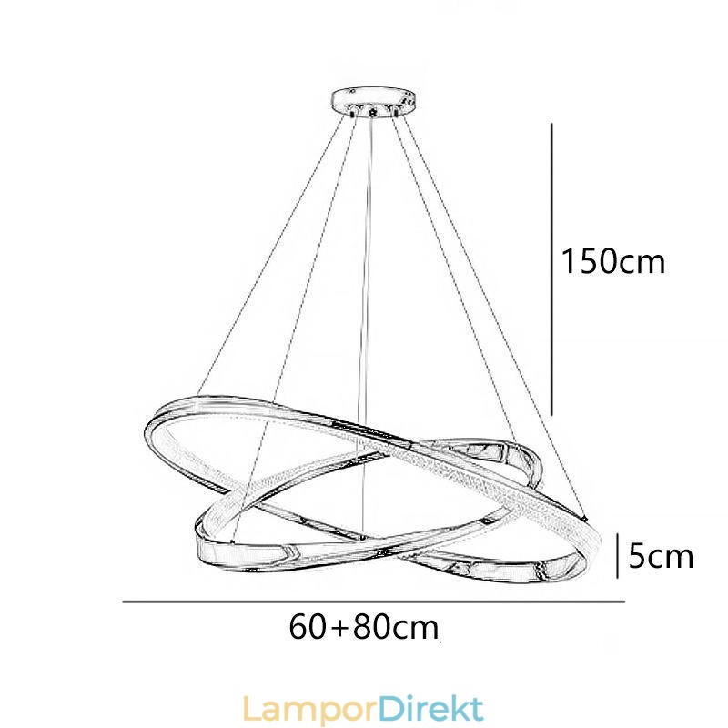 Taklampa Smidesjärn Akryl Ring Dubbelcirkel Taklampa