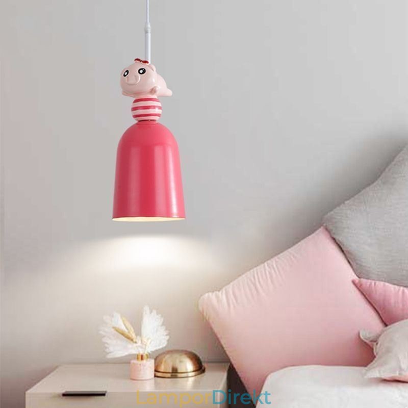 Modern Taklampa Smidesjärn Rosa Harts Piggy Taklampa