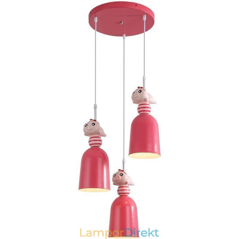 Modern Taklampa Smidesjärn Rosa Harts Piggy Taklampa