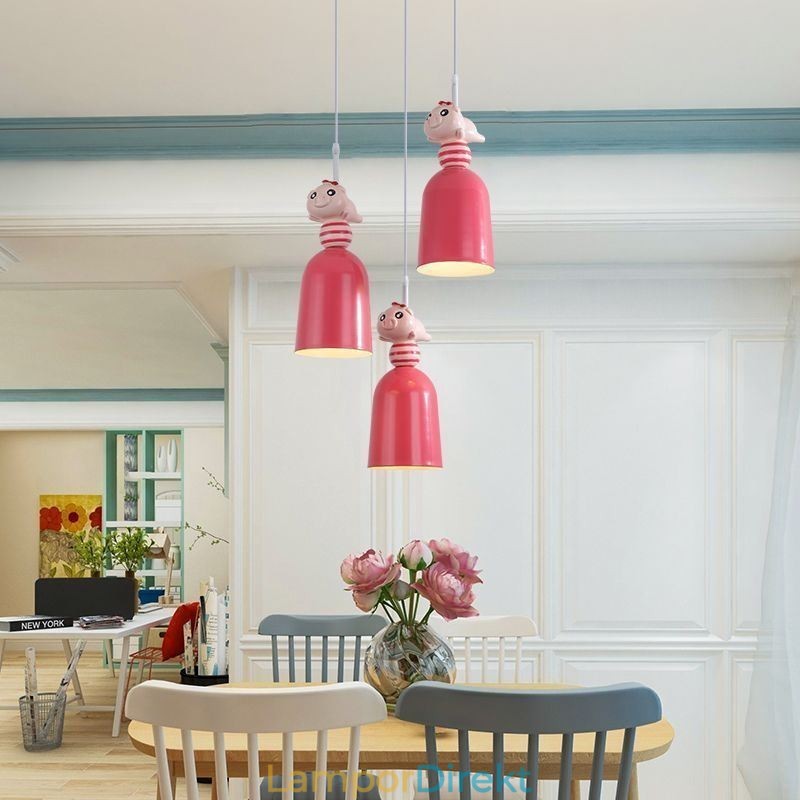 Modern Taklampa Smidesjärn Rosa Harts Piggy Taklampa