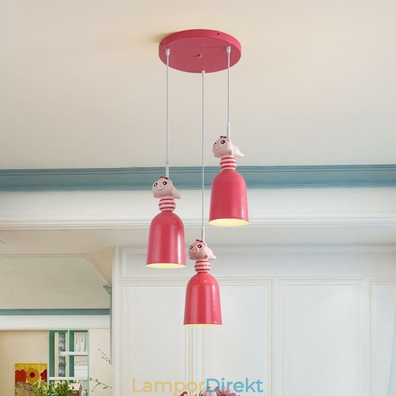 Modern Taklampa Smidesjärn Rosa Harts Piggy Taklampa