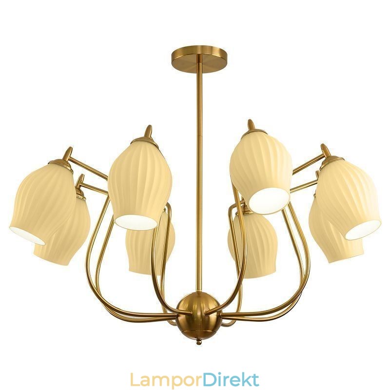 Nordic Pendel Light Creative Smidesjärn Koppar Naturlig Färg Ståndare Taklampa