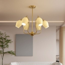 Nordic Pendel Light Creative Smidesjärn Koppar Naturlig Färg Ståndare Taklampa