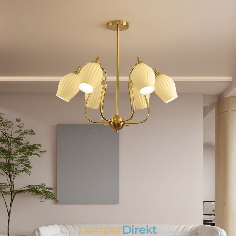 Nordic Pendel Light Creative Smidesjärn Koppar Naturlig Färg Ståndare Taklampa