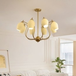 Nordic Pendel Light Creative Smidesjärn Koppar Naturlig Färg Ståndare Taklampa