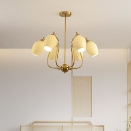 Nordic Pendel Light Creative Smidesjärn Koppar Naturlig Färg Ståndare Taklampa
