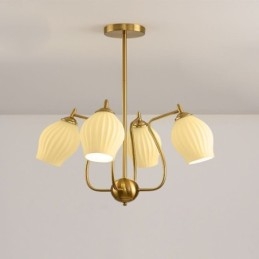 Nordic Pendel Light Creative Smidesjärn Koppar Naturlig Färg Ståndare Taklampa