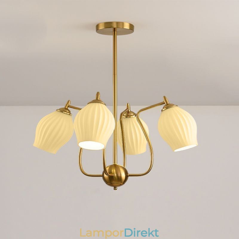 Nordic Pendel Light Creative Smidesjärn Koppar Naturlig Färg Ståndare Taklampa