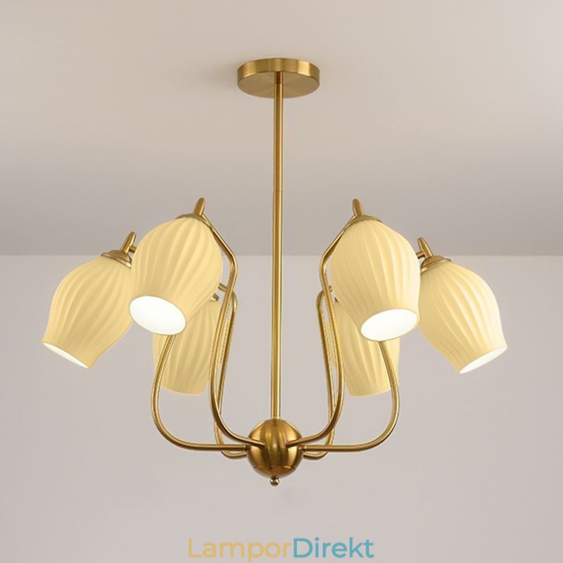 Nordic Pendel Light Creative Smidesjärn Koppar Naturlig Färg Ståndare Taklampa