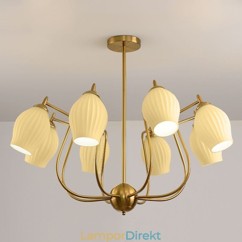 Nordic Pendel Light Creative Smidesjärn Koppar Naturlig Färg Ståndare Taklampa