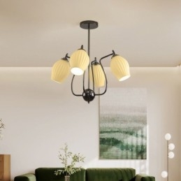 Nordic Pendel Light Creative Smidesjärn Gun Svart Ståndare Taklampa