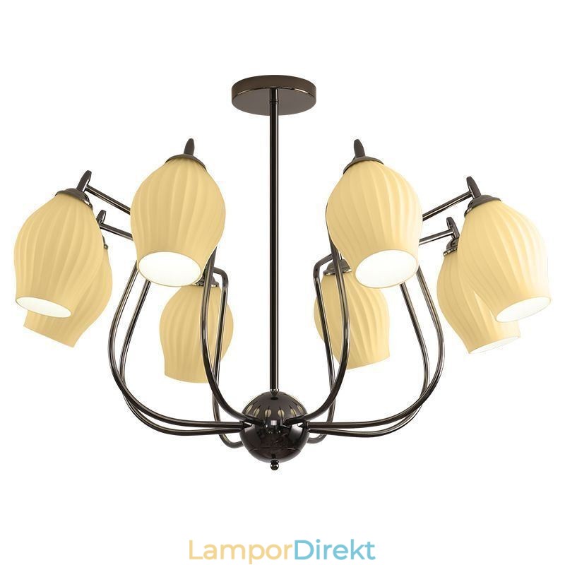 Nordic Pendel Light Creative Smidesjärn Gun Svart Ståndare Taklampa