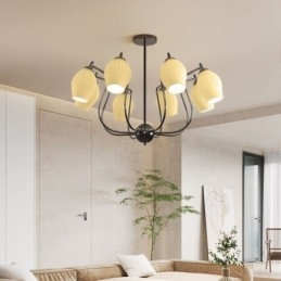 Nordic Pendel Light Creative Smidesjärn Gun Svart Ståndare Taklampa