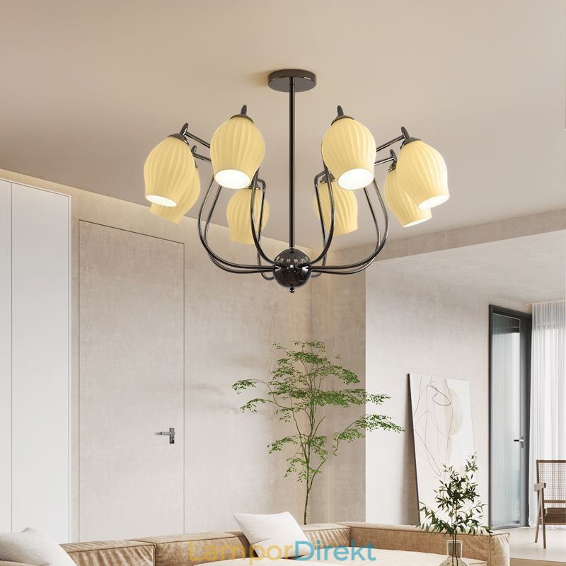 Nordic Pendel Light Creative Smidesjärn Gun Svart Ståndare Taklampa