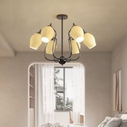 Nordic Pendel Light Creative Smidesjärn Gun Svart Ståndare Taklampa