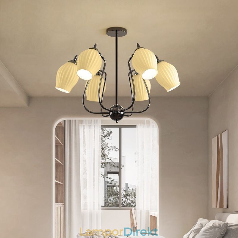 Nordic Pendel Light Creative Smidesjärn Gun Svart Ståndare Taklampa