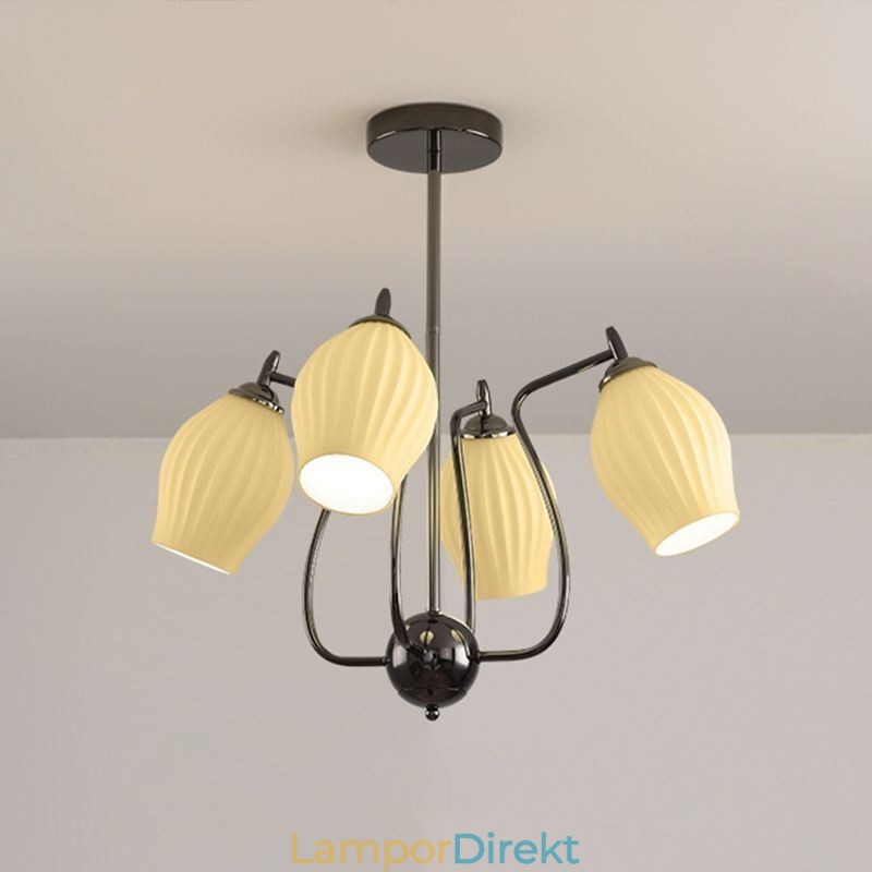 Nordic Pendel Light Creative Smidesjärn Gun Svart Ståndare Taklampa