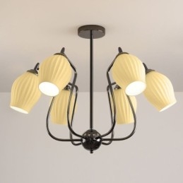 Nordic Pendel Light Creative Smidesjärn Gun Svart Ståndare Taklampa