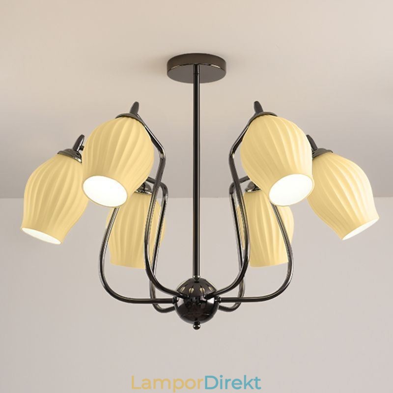 Nordic Pendel Light Creative Smidesjärn Gun Svart Ståndare Taklampa