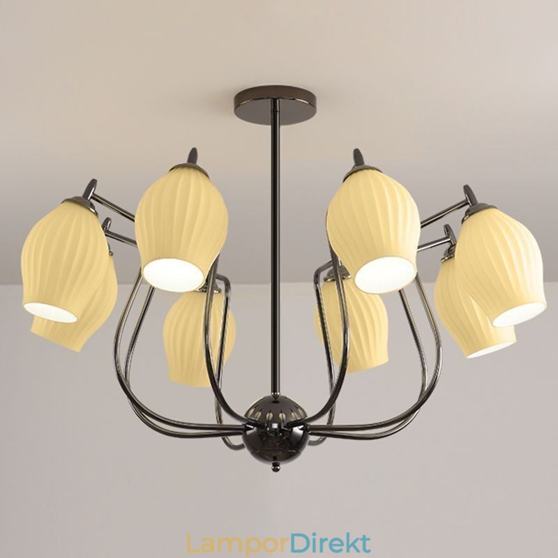 Nordic Pendel Light Creative Smidesjärn Gun Svart Ståndare Taklampa
