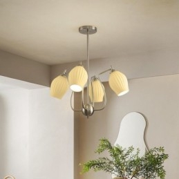 Nordic Pendel Light Creative Smidesjärn Sand Nickel Blomma Ståndare Taklampa