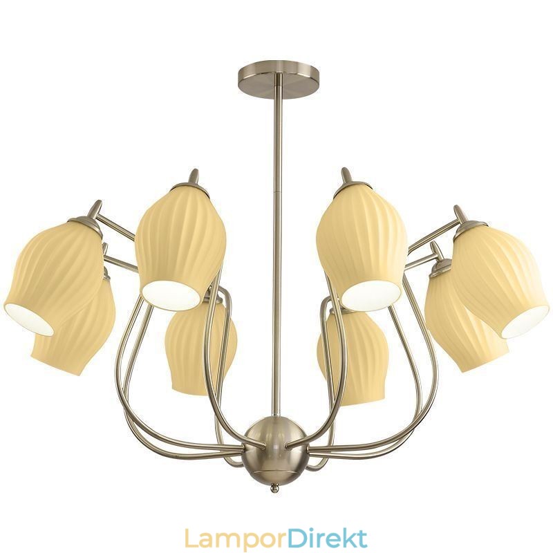 Nordic Pendel Light Creative Smidesjärn Sand Nickel Blomma Ståndare Taklampa