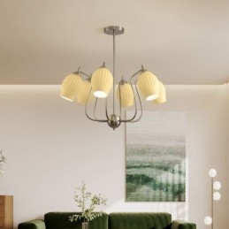 Nordic Pendel Light Creative Smidesjärn Sand Nickel Blomma Ståndare Taklampa