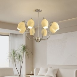 Nordic Pendel Light Creative Smidesjärn Sand Nickel Blomma Ståndare Taklampa