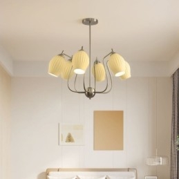 Nordic Pendel Light Creative Smidesjärn Sand Nickel Blomma Ståndare Taklampa