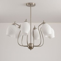 Nordic Pendel Light Creative Smidesjärn Sand Nickel Blomma Ståndare Taklampa